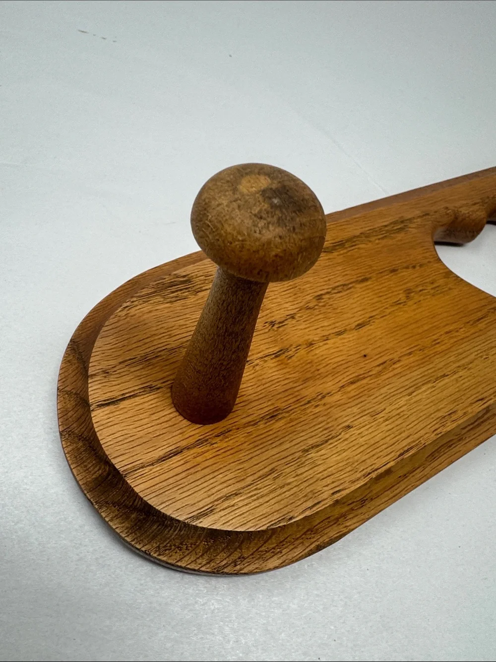 Wood Wall Hook Rack with Heart Cutout Oak Wall Hanging Cottagecore